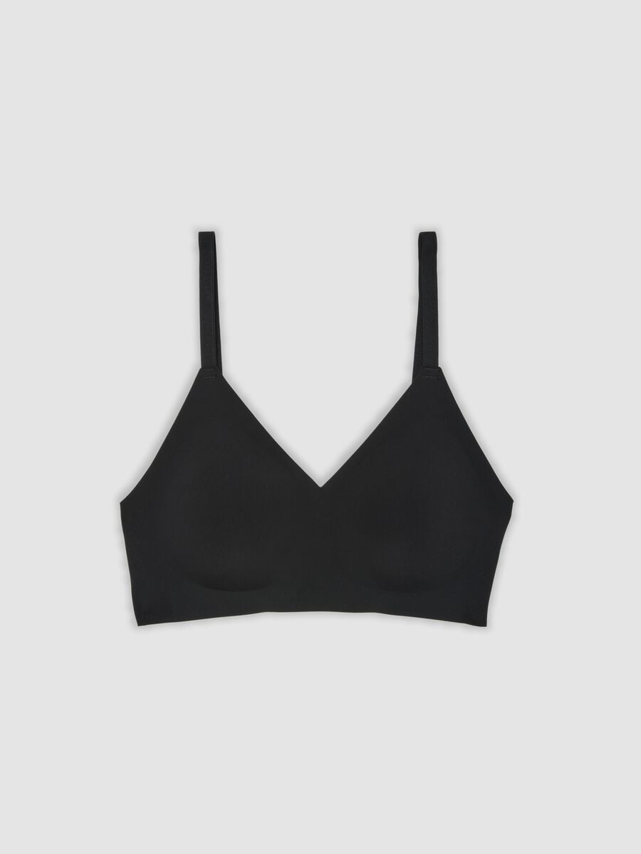 Schwarzer BH aus Stretchmaterial mit herausnehmbaren Cups_4