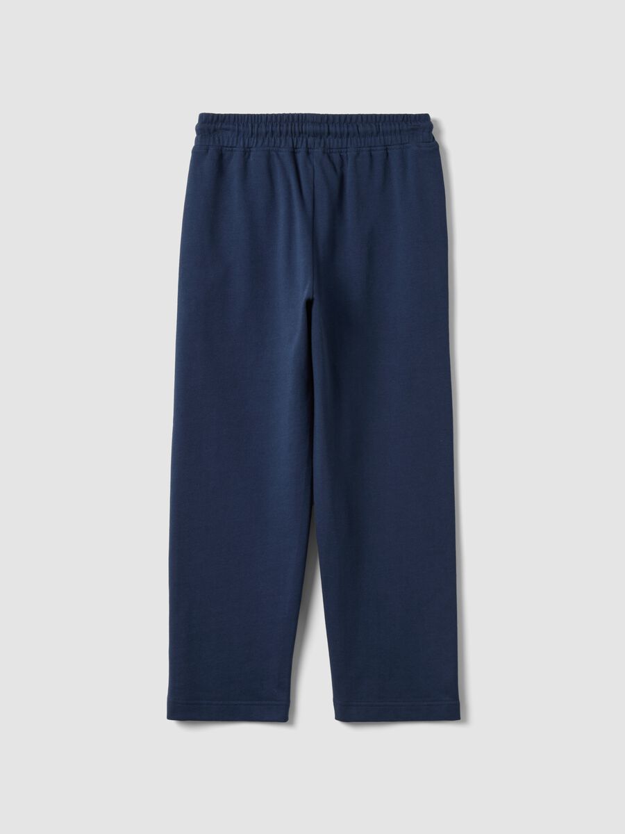 Pantaloni jogger blu in puro cotone_1