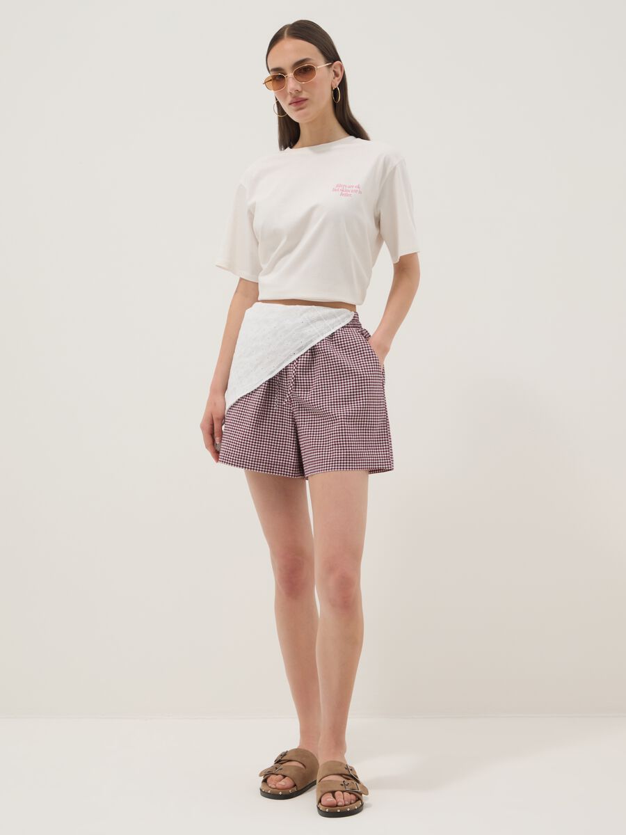 Purple stretch cotton shorts_0