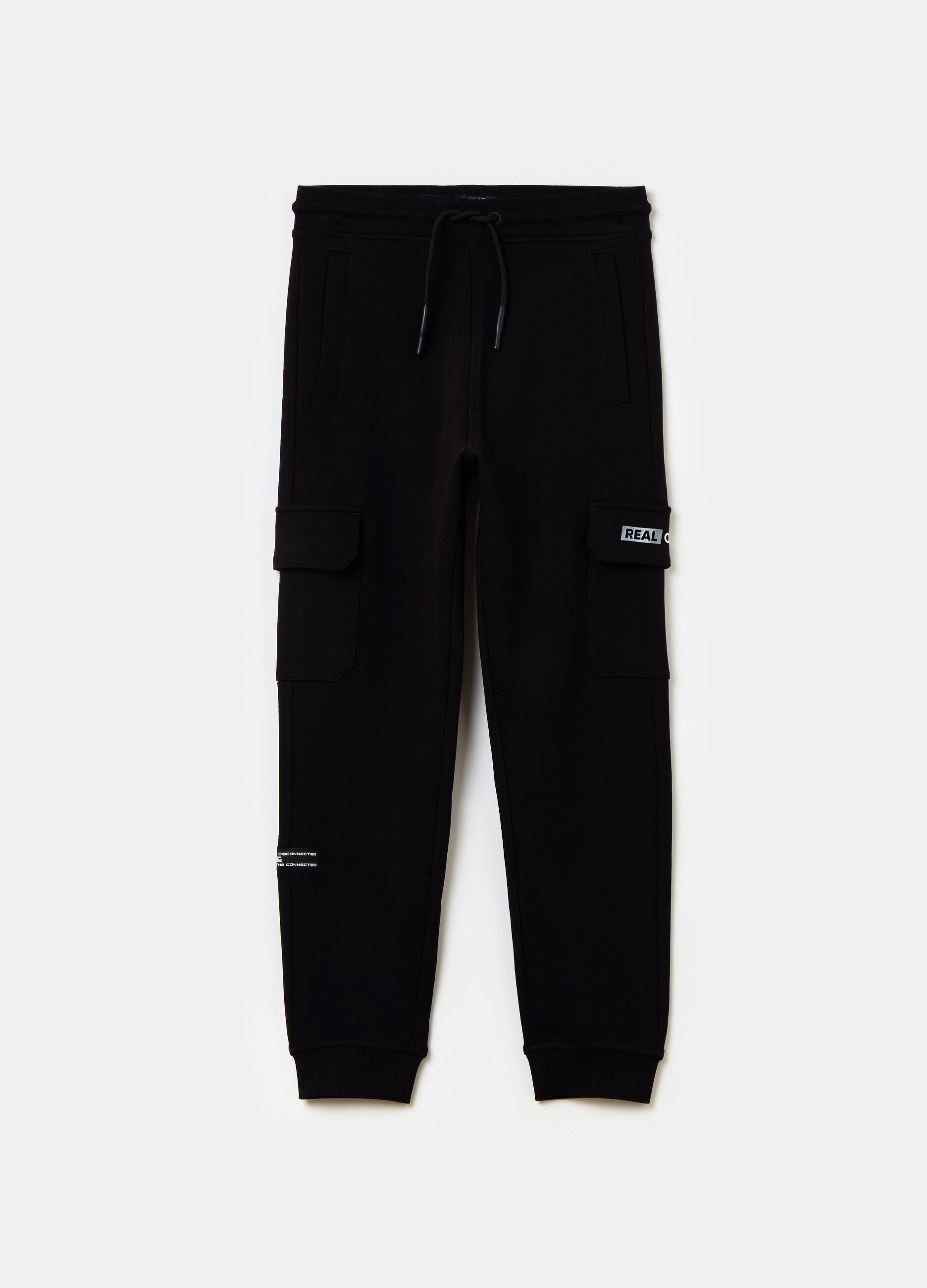 Cargo joggers in cotton with drawstring