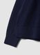 Blue cotton-blend crew-neck cardigan, regular fit, for girls_2