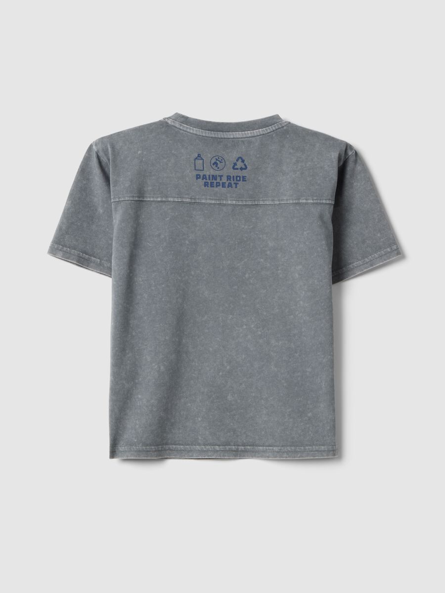 Children's grey pure cotton t-shirt regular fit with patch_1