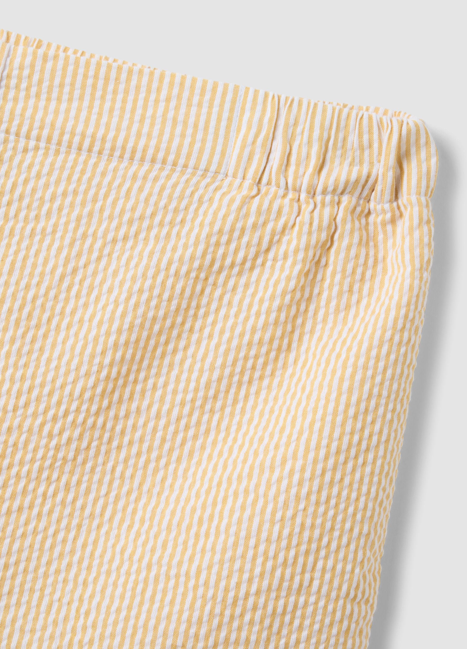 Regular-fit multicolour striped pure cotton shorts