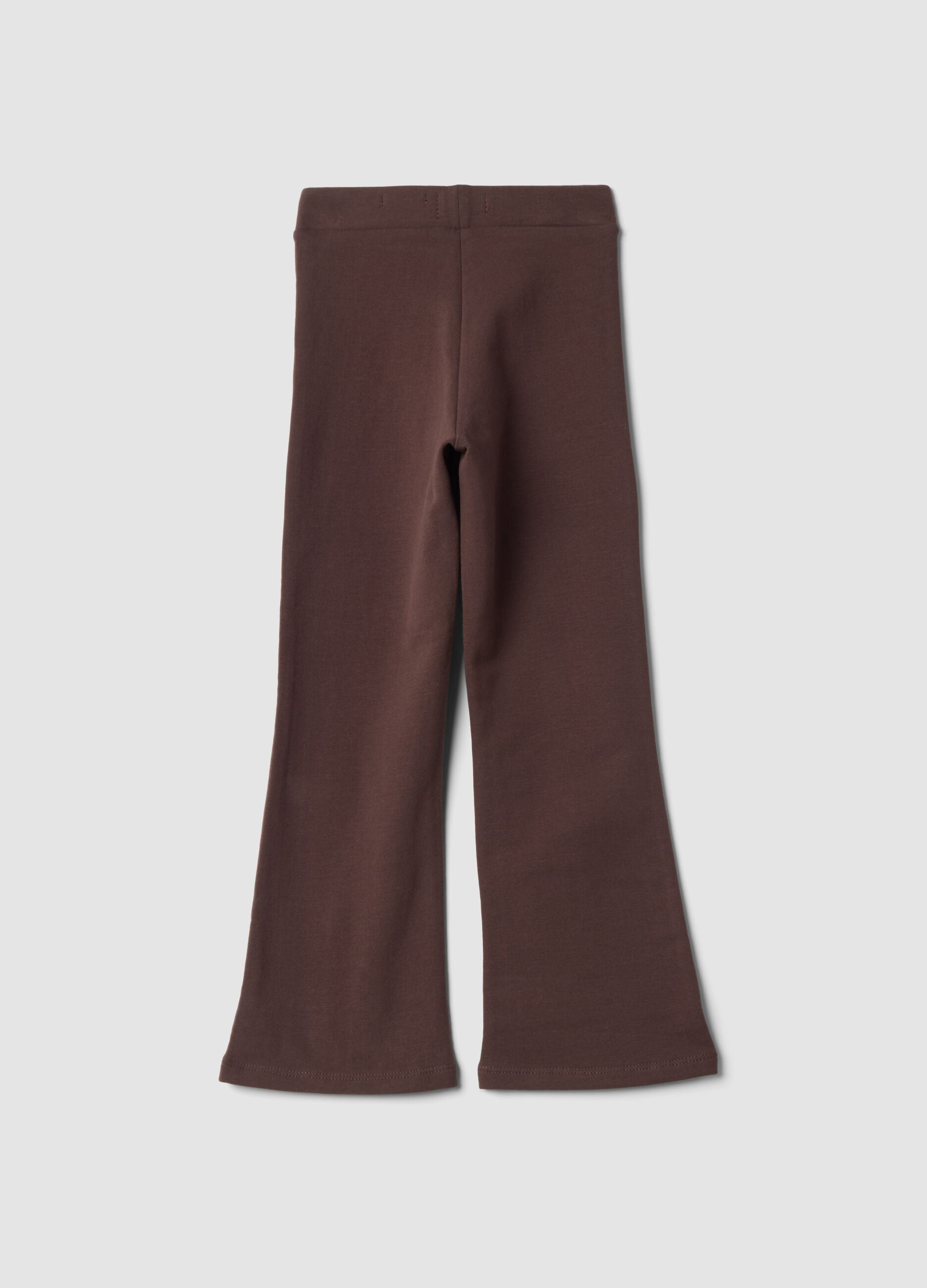 Braune Schlagleggings aus elastischer Bio-Baumwolle