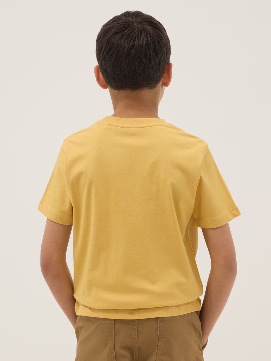 Yellow pure cotton short-sleeve T-shirt_1