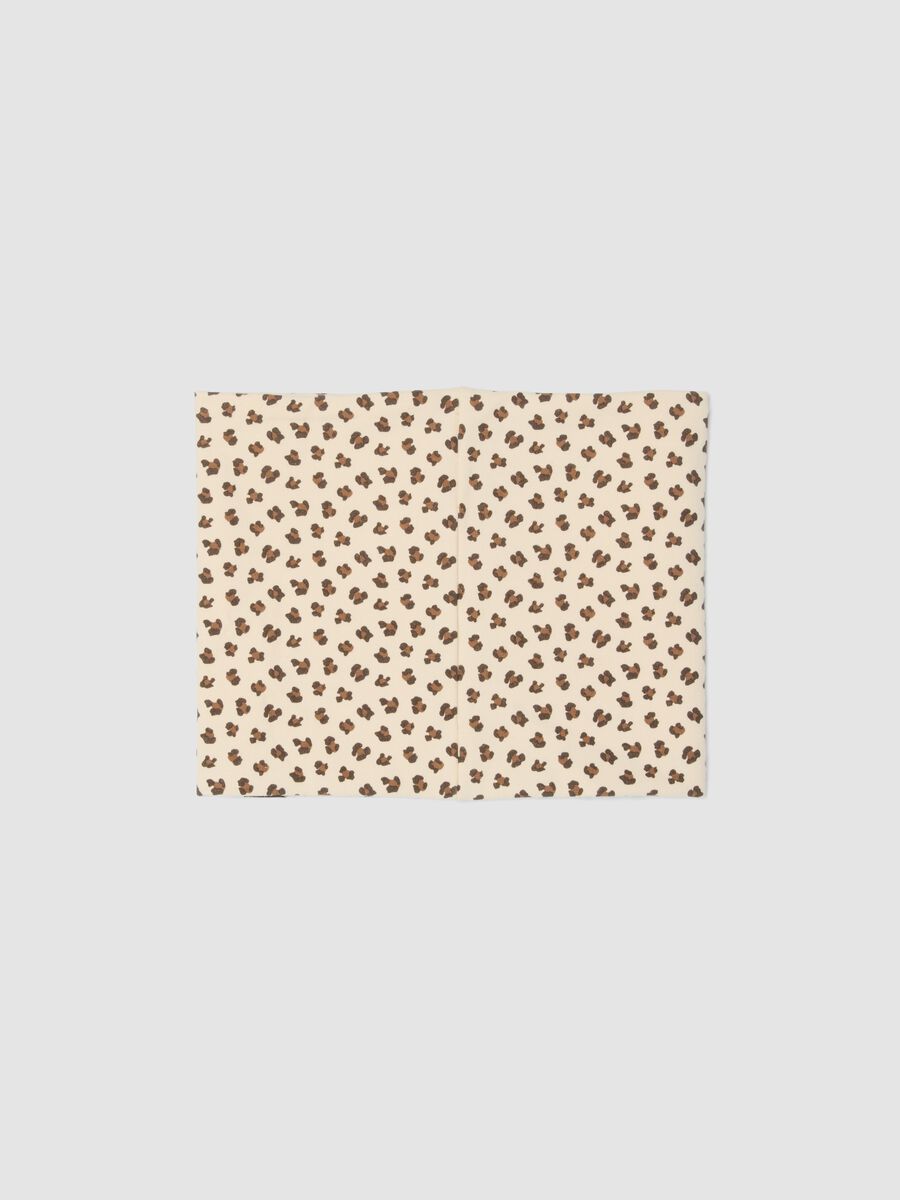 Beige stretch-cotton animal print scarf for girls_1