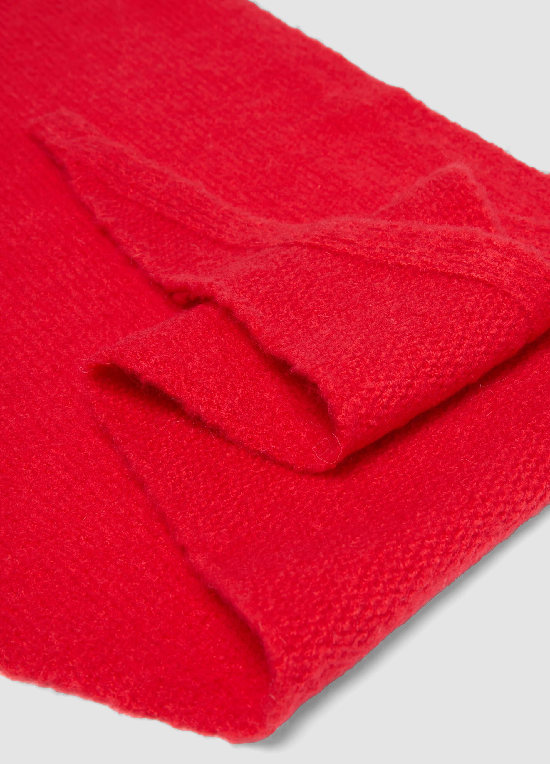 Sciarpa rossa in tessuto elasticizzato