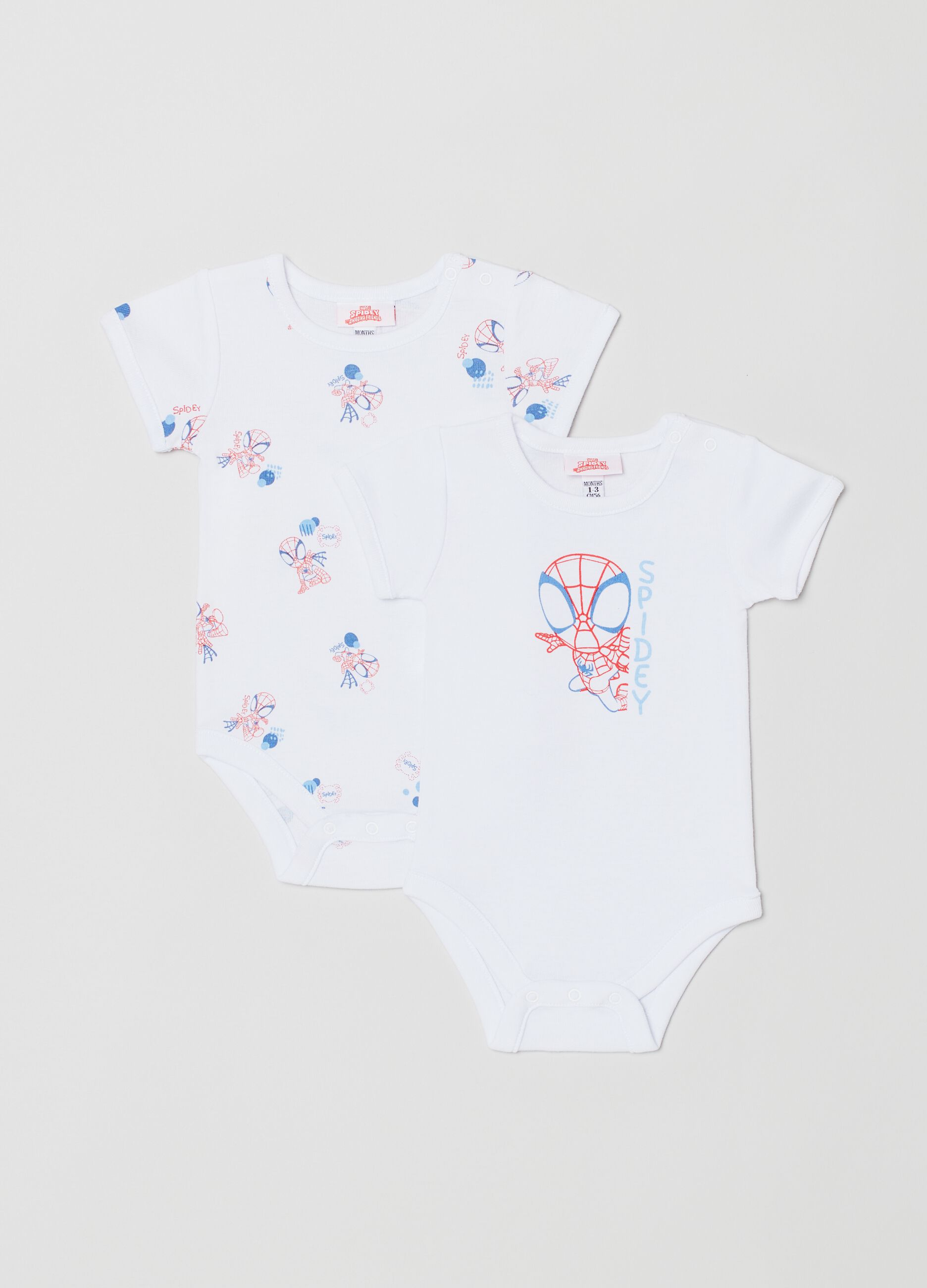 Two-pack bodysuits with Marvel Spidey print