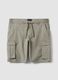 Graue Cargo-Shorts aus elastischer Baumwolle_4
