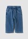 Blue denim cotton-blend trousers with elasticated waist for boys_0