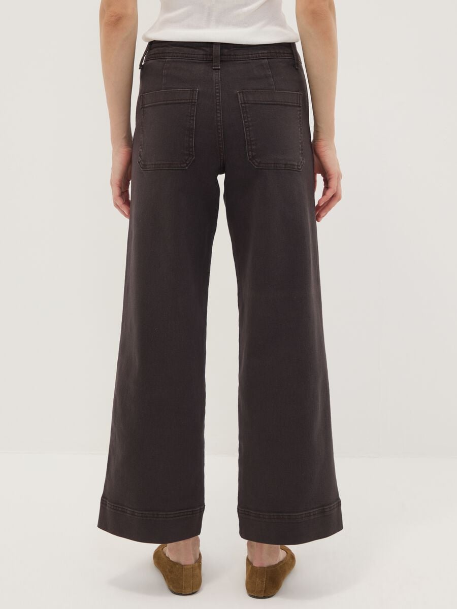 Braune Wide-Leg-Jeans aus Stretch-Baumwolle_2