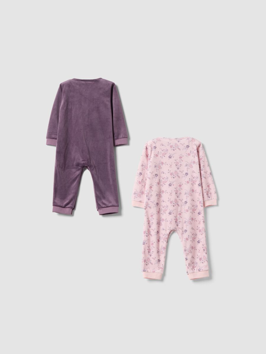 2-pack purple and pink baby girl sleepsuits with floral print_1