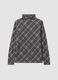 Grey lyocell-blend jumper with check roll neck, regular fit_0