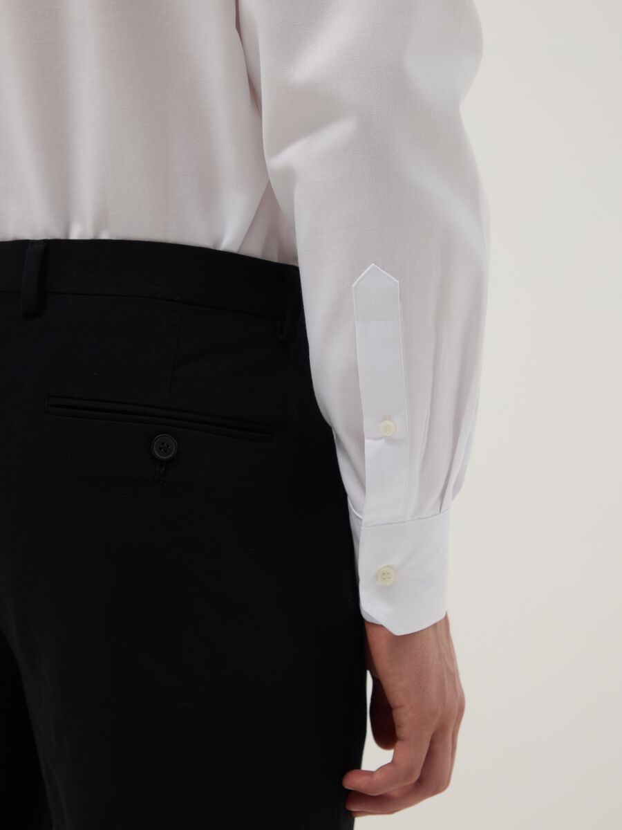 White pure cotton long sleeve shirt regular fit_3