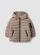 Giacca Ultralight beige trapuntata con cappuccio per bimbo_0