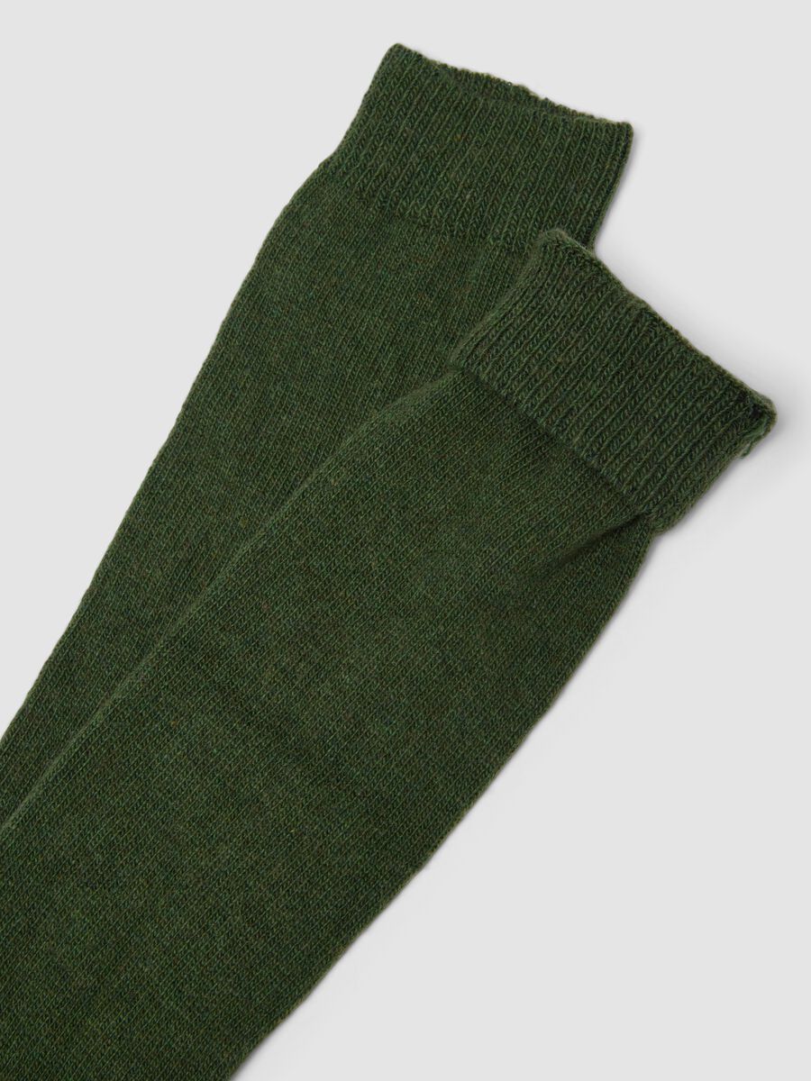 Green knee-high socks in wool, viscose and stretch cashmere_2