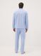 Blau gestreifter Pyjama aus reiner Bio-Baumwolle mit Kragen_2