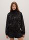 Black regular fit cardigan with zip and sequins_2