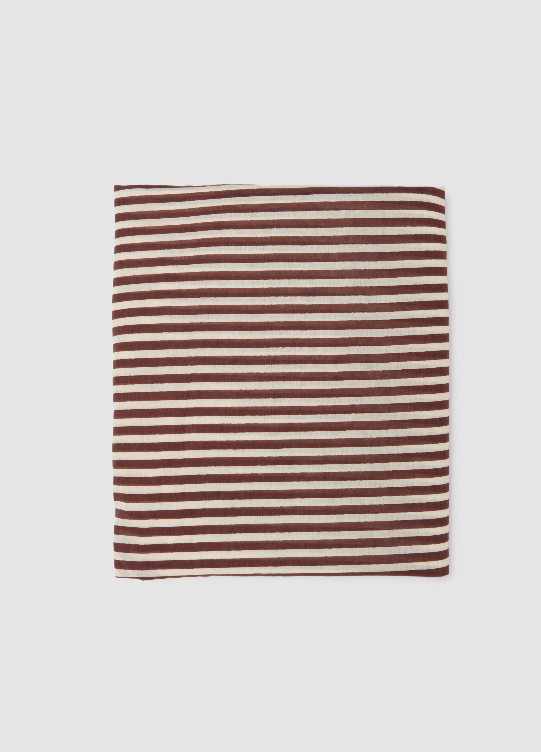 Brown striped pure cotton sarong