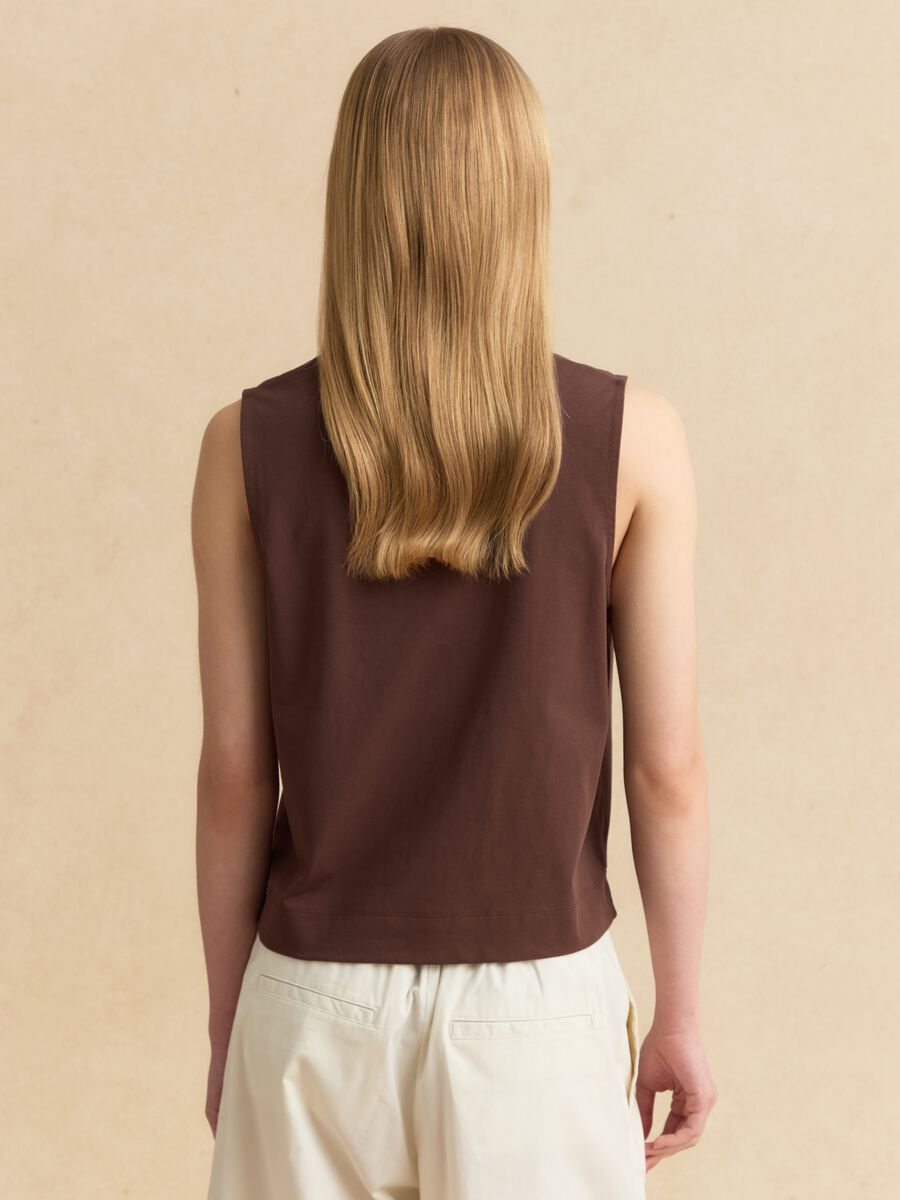 Braunes Tanktop aus Baumwollmix_3