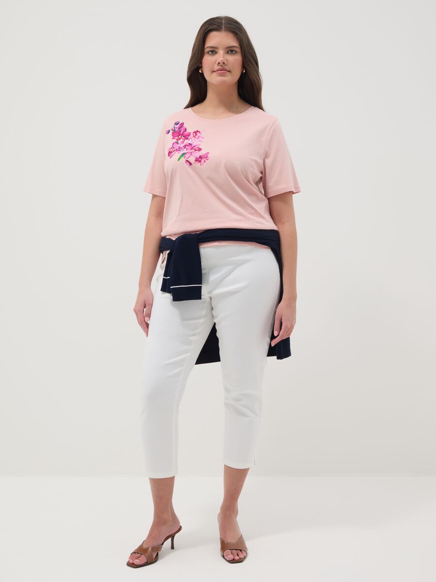 Rosa T-Shirt aus reiner Baumwolle, Regular Fit mit Druck_1