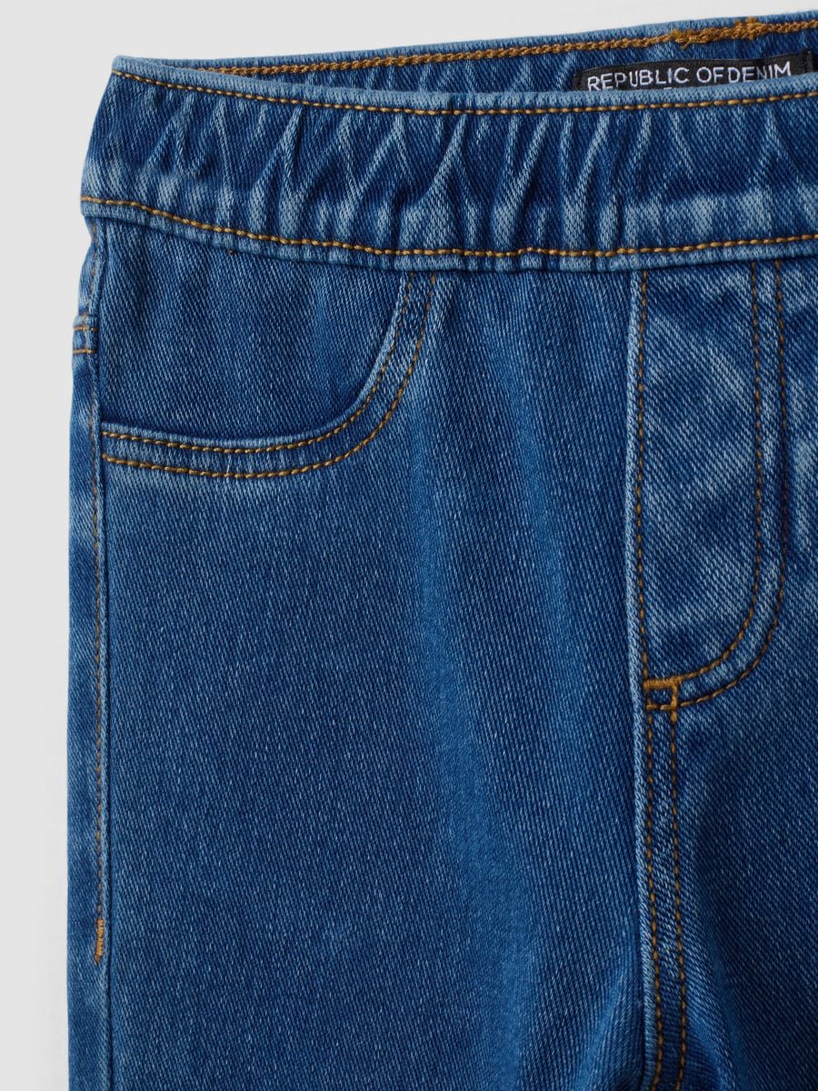 Girls&rsquo; blue flare jeggings in stretch cotton_2