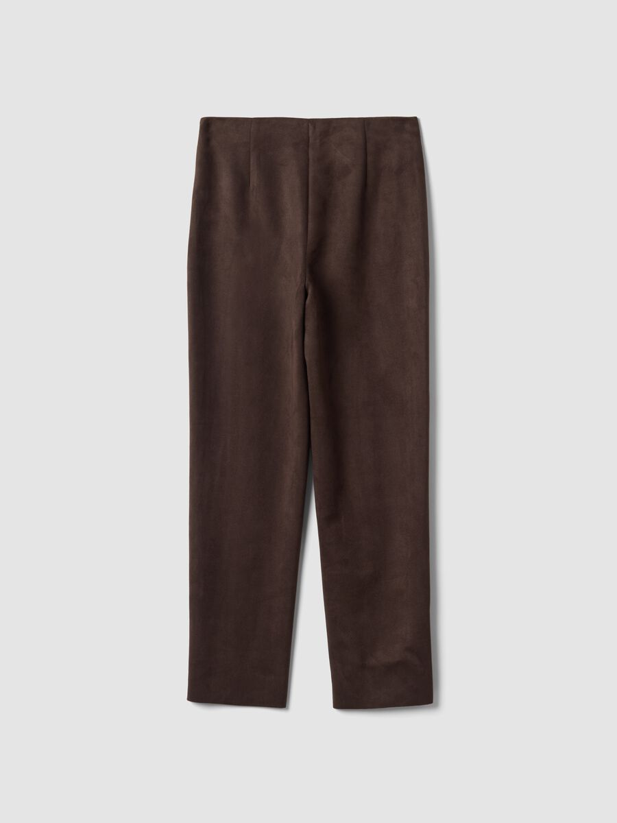 Leggings marroni in tessuto elasticizzato slim fit_6