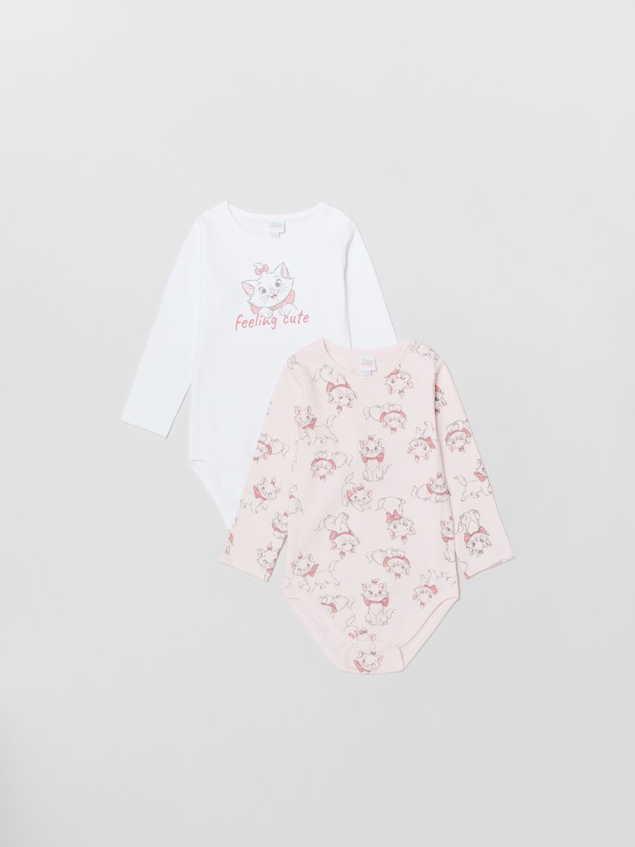 Two-pack cotton bodysuits with Marie print_0