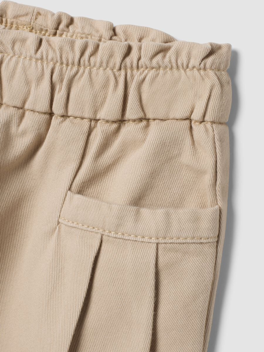 Pantaloni beige in puro cotone barrel fit_2