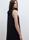 Black sleeveless high-neck slim-fit dress with bow_0