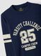 Blue pure organic cotton T-shirt with college print for boys_4
