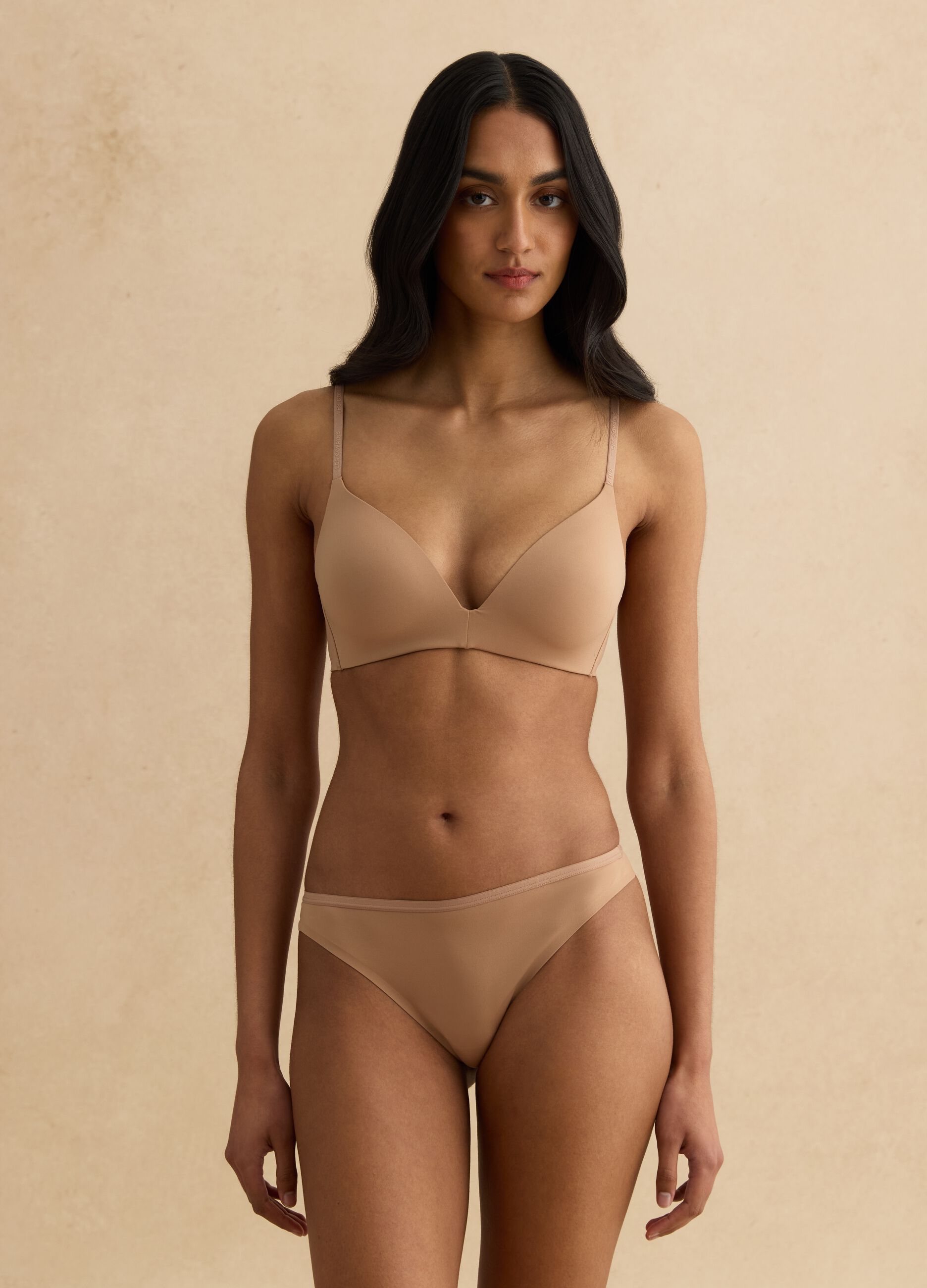 Beige Slim Fit Brazilian Briefs