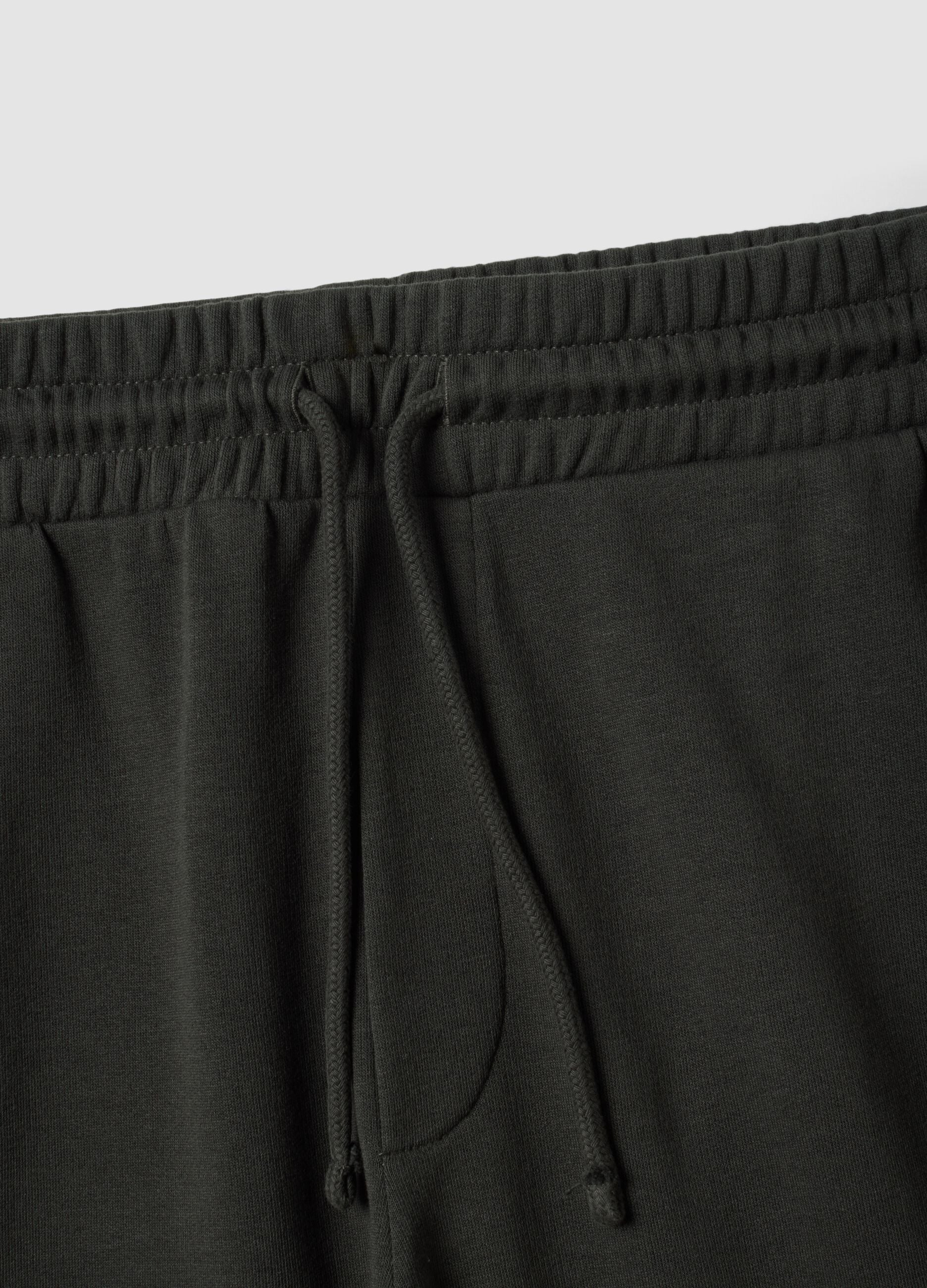Dark grey cotton-blend jogger trousers, regular fit