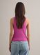 Pink stretch cotton regular fit tank top_3
