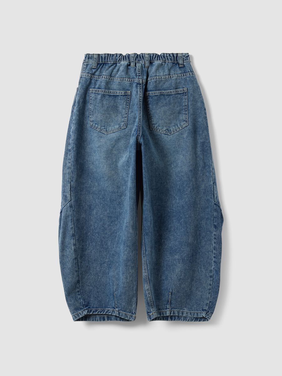 Pure cotton denim balloon-fit jeans for girls_4