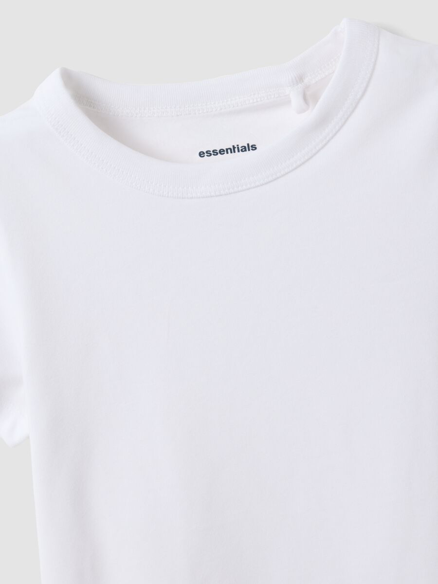 Girls&rsquo; white stretch cotton T-shirt, regular fit_3