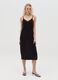 Black midi dress with spaghetti straps_0