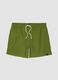 Green swim shorts with elasticated waistband and drawstring_0