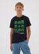 Schwarzes T-Shirt aus reiner Baumwolle mit Minecraft-Print f&uuml;r Jungen_0