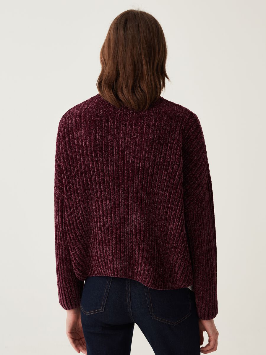 Chenille pullover with ribbed design_2