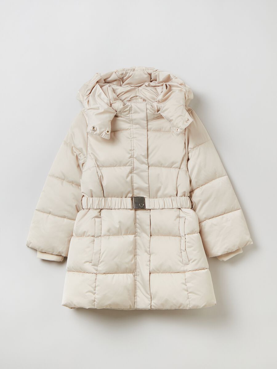 Long down jacket with hood_0