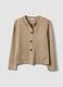 Beige regular fit jacket with front pockets_4