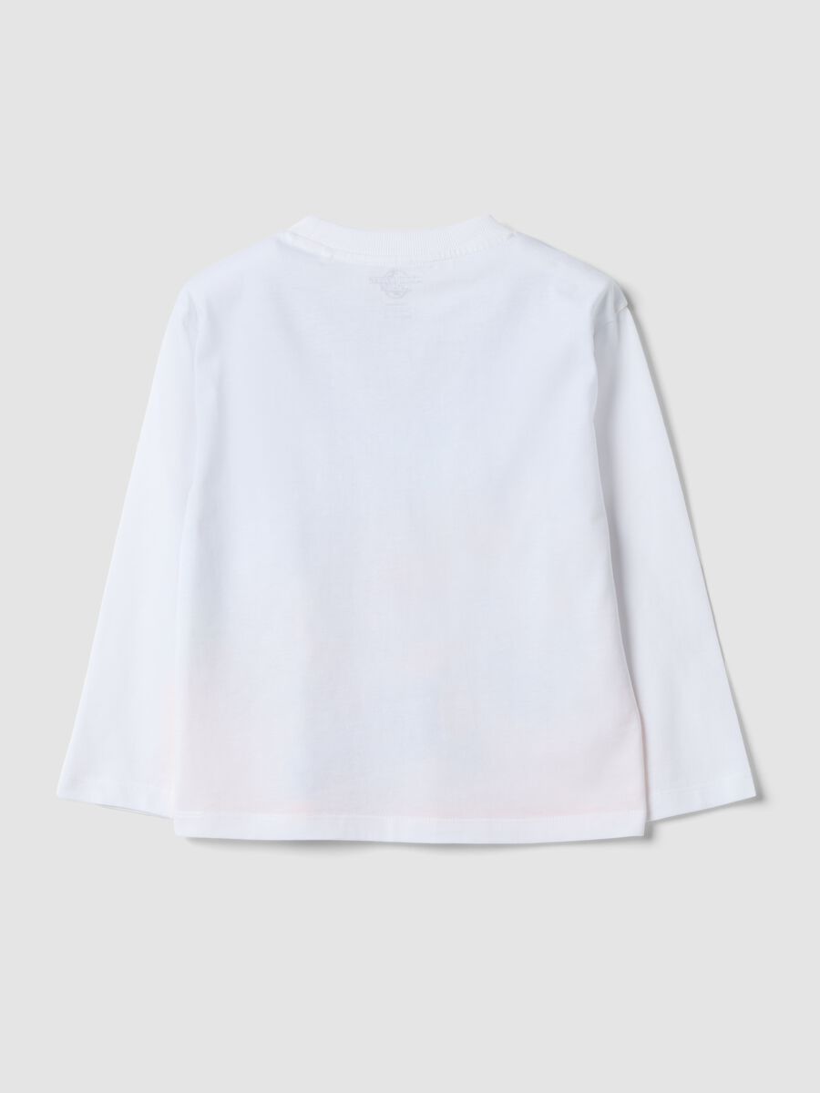 White pure cotton crew-neck T-shirt with Mario Kart print_1