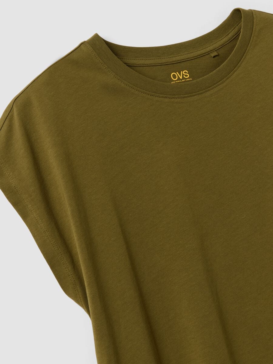 Green pure cotton regular-fit short-sleeve T-shirt_6