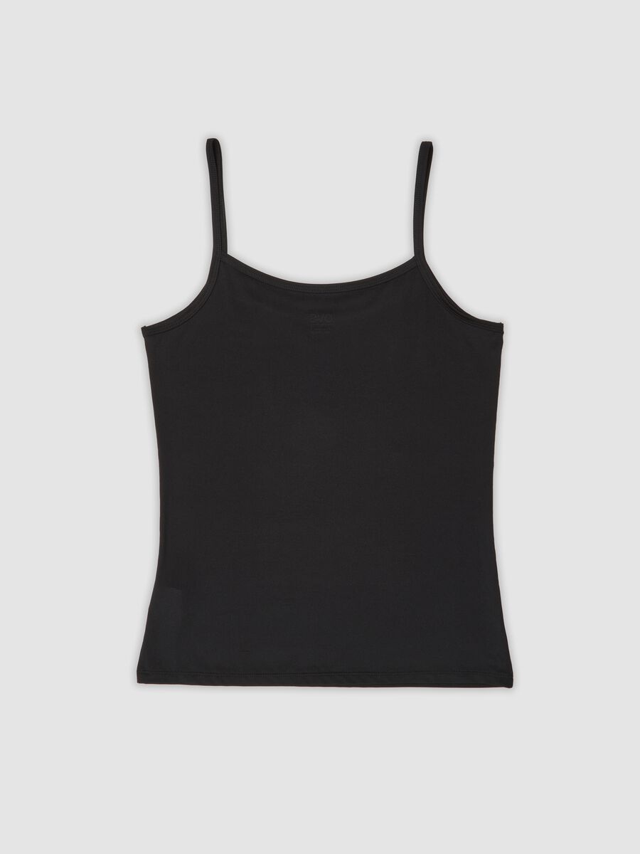 Black stretch crew-neck vest top, regular fit_6