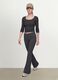 T-shirt nera in viscosa elasticizzata con girocollo_1