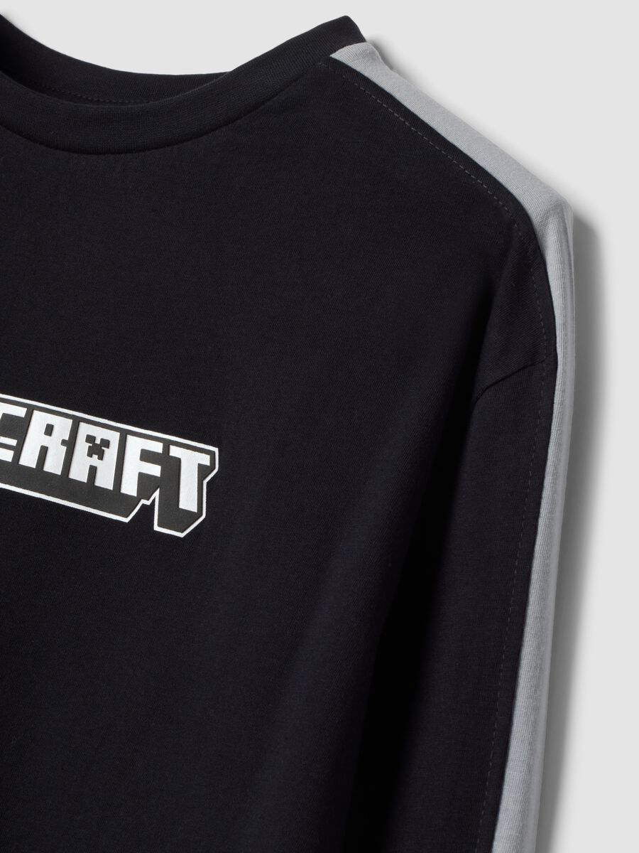 Schwarzer Minecraft-Pyjama aus reiner Bio-Baumwolle mit Print_2