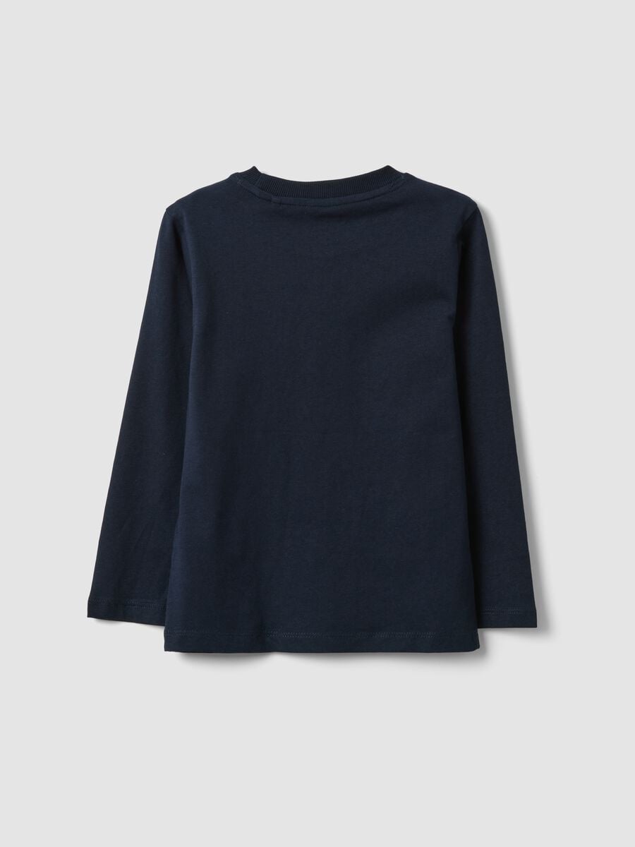 Blue organic cotton crew-neck T-shirt for boys, regular fit_1