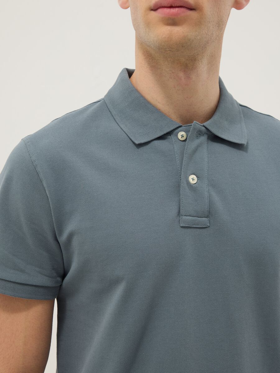 Slim fit grey pure cotton polo_3