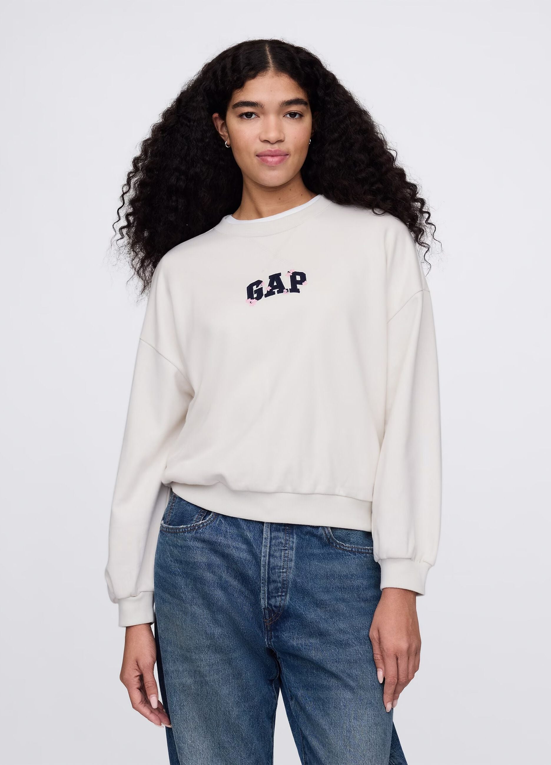 Wei&szlig;e Sweatshirt mit gesticktem GAP-Logo